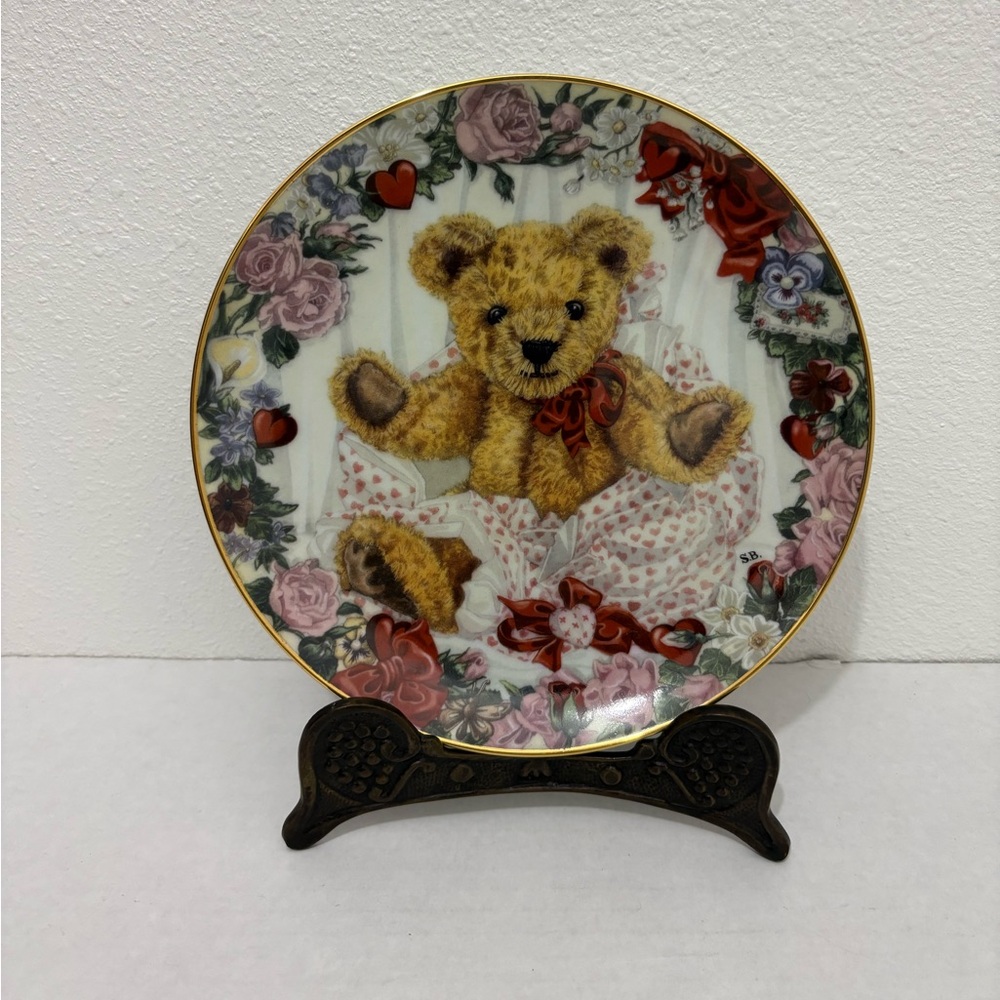 Franklin Mint Heirloom A Valentine for Teddy Collector's Plate Limited Edition